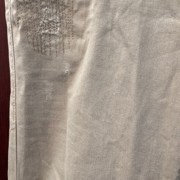 Victoria Secret London Tan Jean Size 10 Long 100% Cotton Distressed - Picture 5 of 16